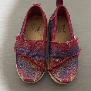 Toms Moccasin - Girls Size 8 (Toddler) - Pink-Purple